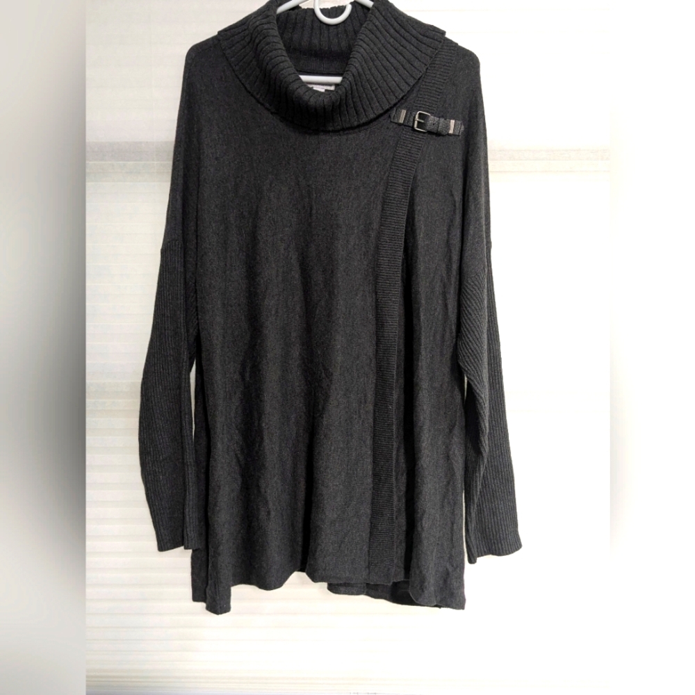 Croft & Barrow Black Turtleneck Sweater Cowl Neck